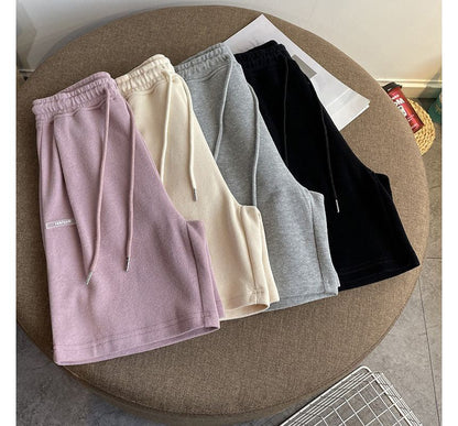 Drawstring Waist Lettering Shorts