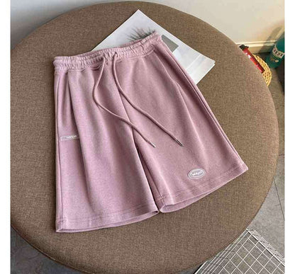 Drawstring Waist Lettering Shorts