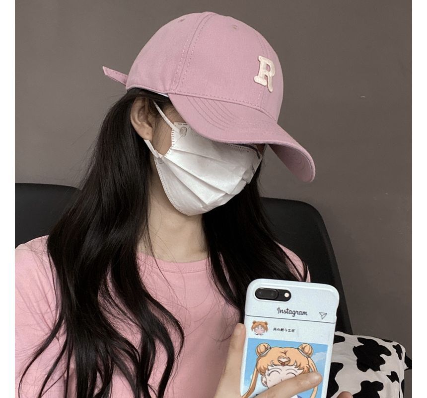 Lettering Embroidered Cap Baseball