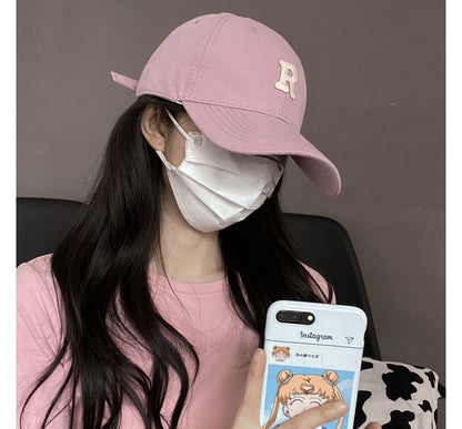 Lettering Embroidered Cap Baseball