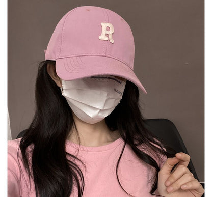 Lettering Embroidered Cap Baseball