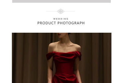 Evening Off-Shoulder Plain A-Line Gown