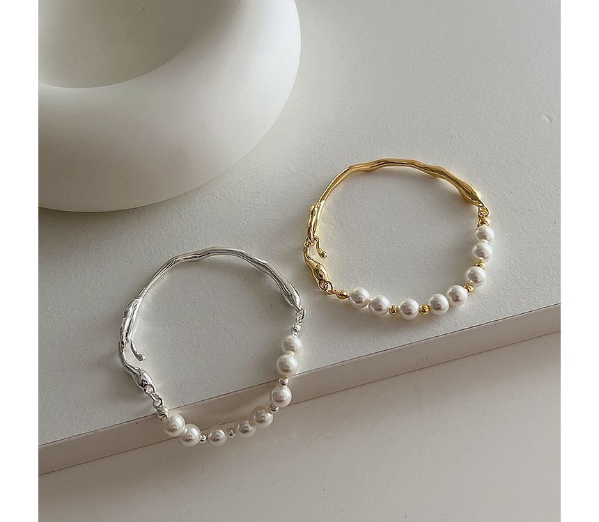 Faux Pearl Irregular Alloy Bracelet