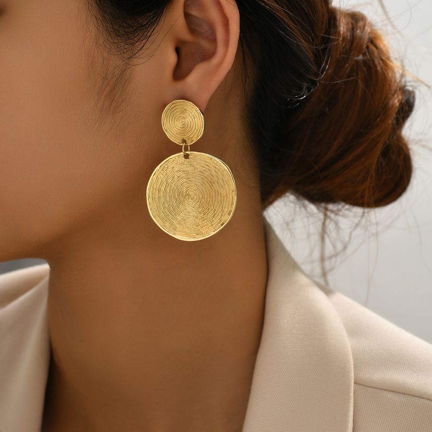 Disc Alloy Dangle Earring