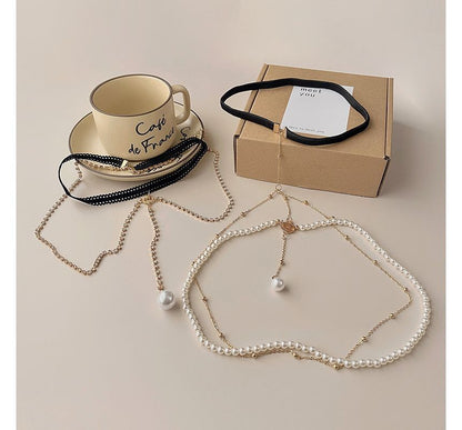 Faux Pearl Layered Alloy Thigh Chain (various designs)