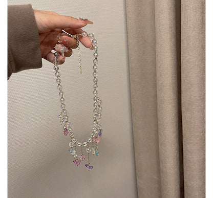 Alloy Fringed Butterfly Choker