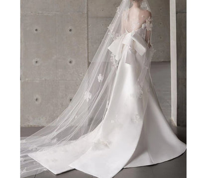 Strapless Bow Mermaid Wedding Gown