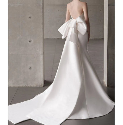 Strapless Bow Mermaid Wedding Gown