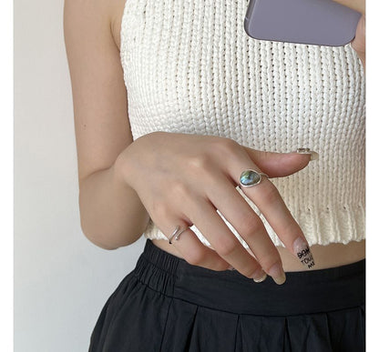 Moonstone Alloy Open Ring / Irregular Alloy Open Ring