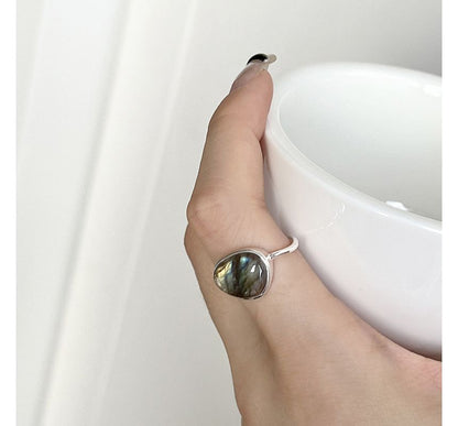 Moonstone Alloy Open Ring / Irregular Alloy Open Ring