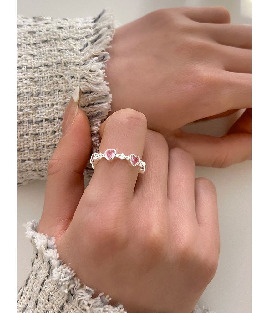 Rhinestone Heart Ring