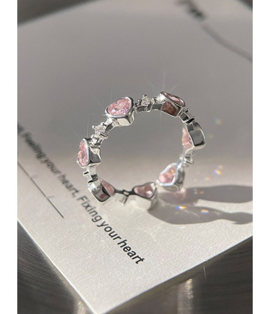 Rhinestone Heart Ring