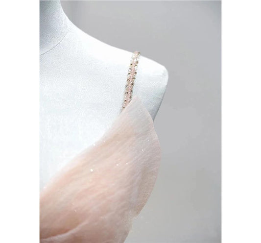 Spaghetti Strap Mesh A-Line Evening Gown