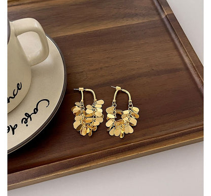 Fringed Alloy Droplet Earring