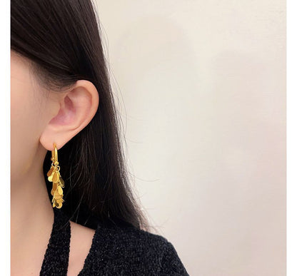 Fringed Alloy Droplet Earring