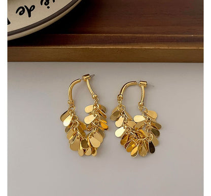 Fringed Alloy Droplet Earring