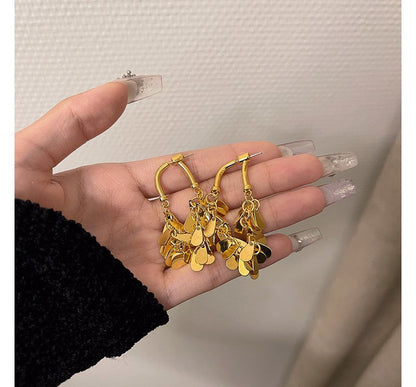 Fringed Alloy Droplet Earring