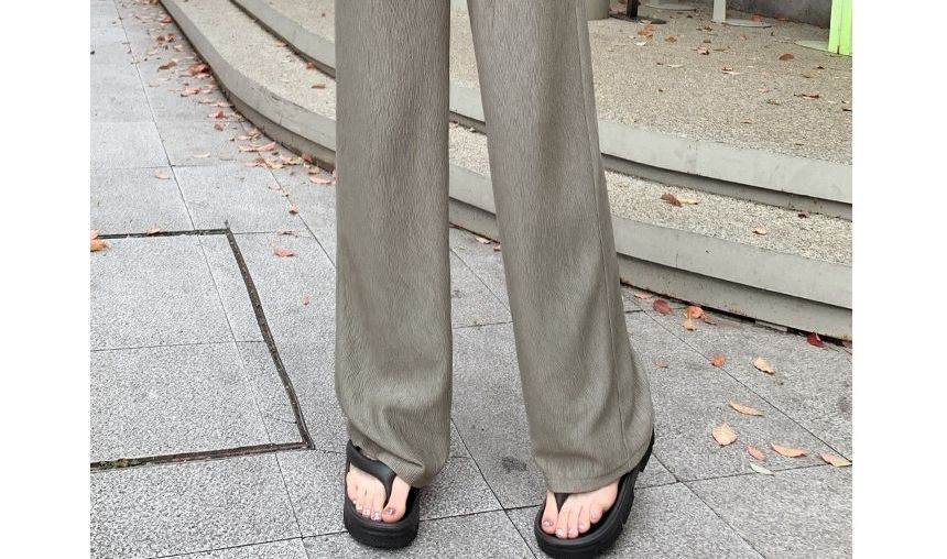 High Rise Ribbed Wide Leg Slacks