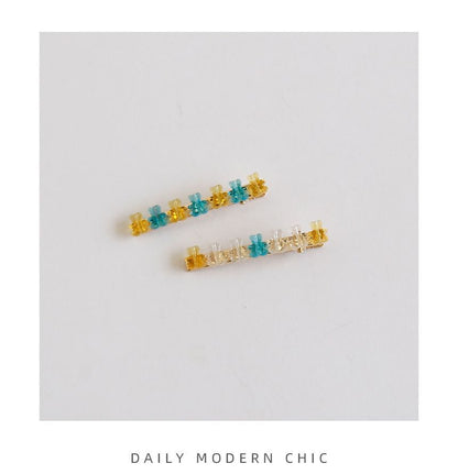 Pince à cheveux en résine ours / arc-en-ciel