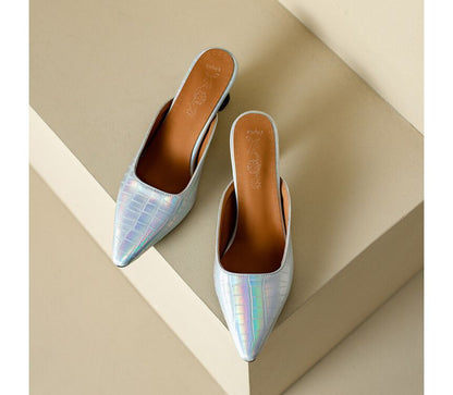Pointed Kitten Heel Mules