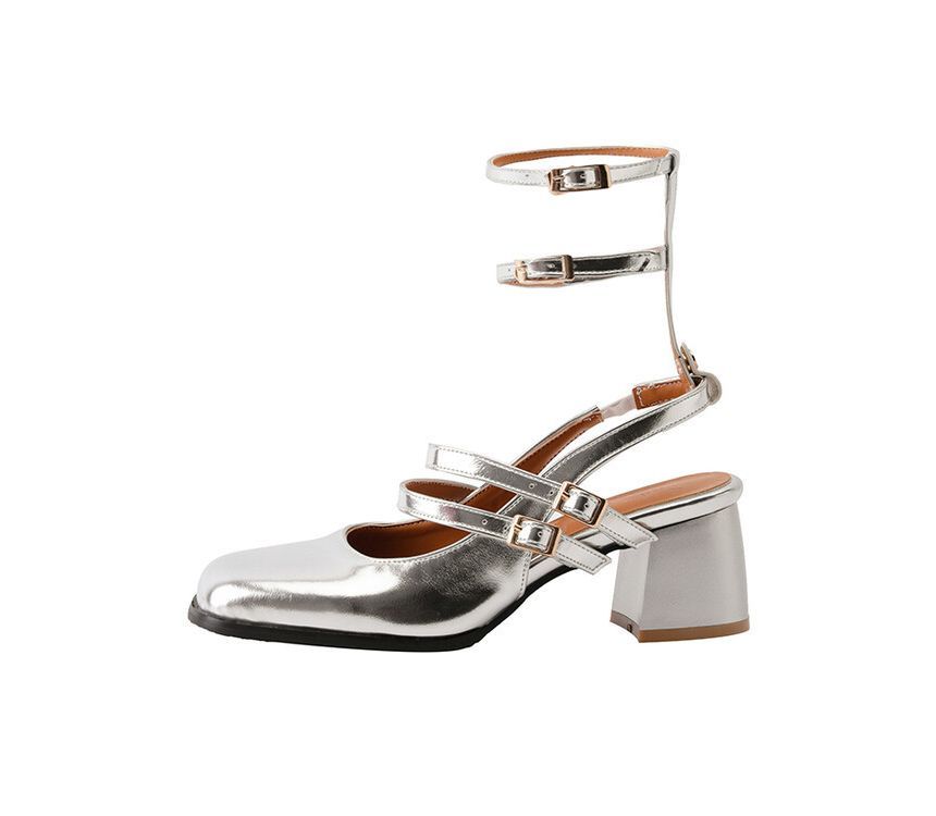 Block Heel Plain Sandals