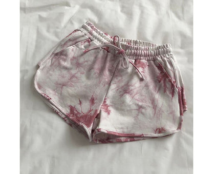 Drawstring Waist Tie Dye Hot Pants