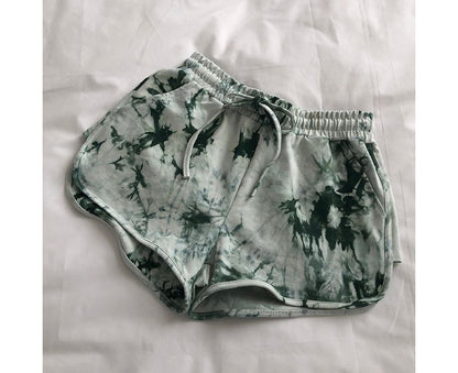 Drawstring Waist Tie Dye Hot Pants