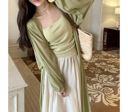 Plain Front Open Midi Cardigan