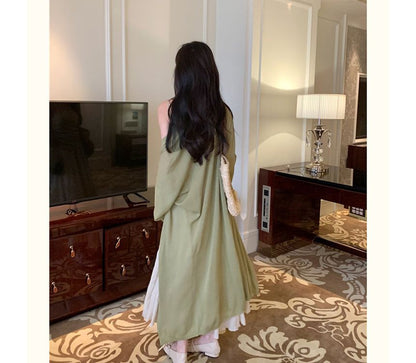 Plain Front Open Midi Cardigan