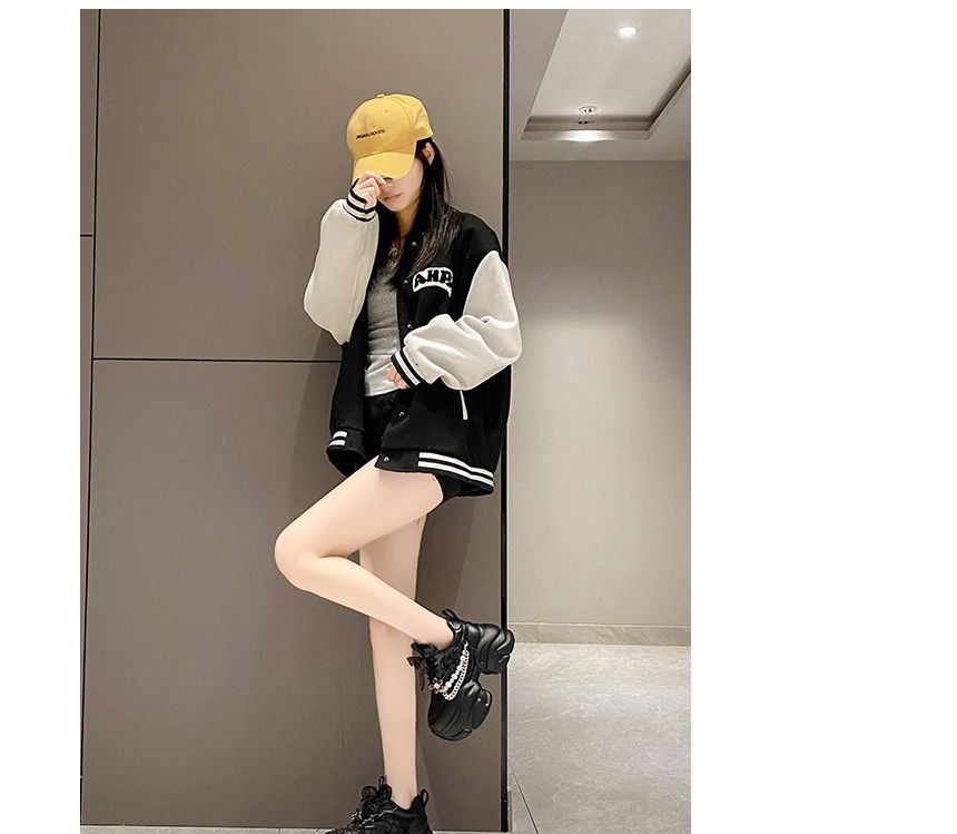 Pattered Faux Pearl Lace Panel Platform Lace-Up Sneakers