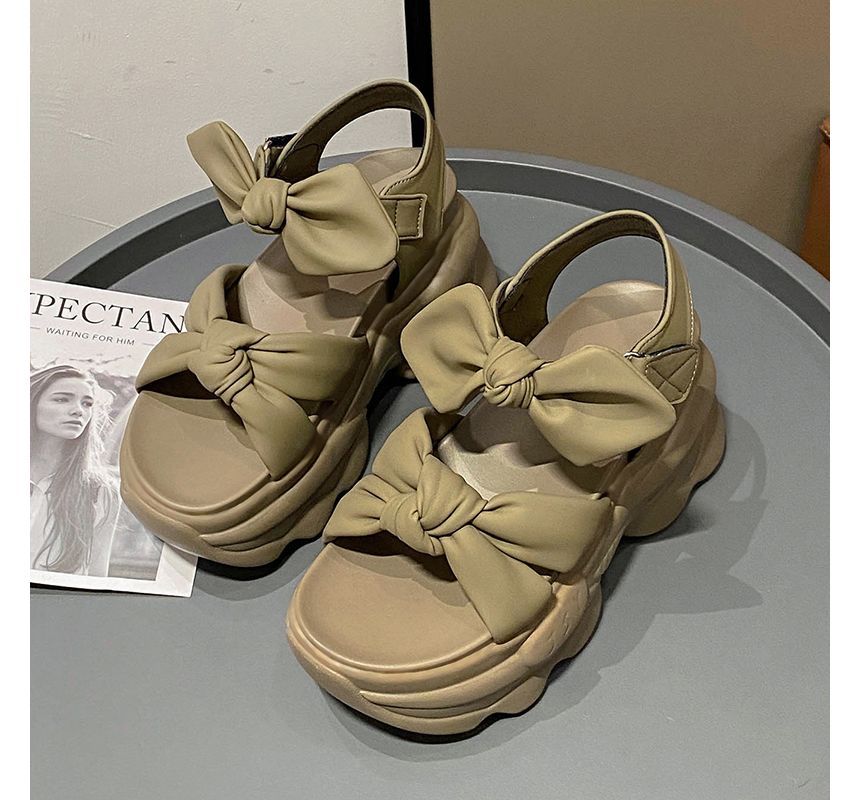 Bow Platform Sandals