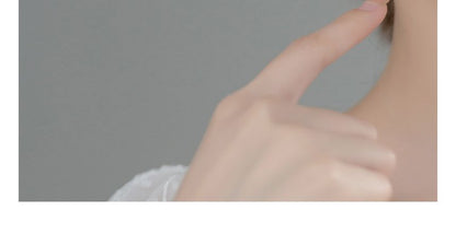 Rhinestone Sterling Silver Hoop Earring