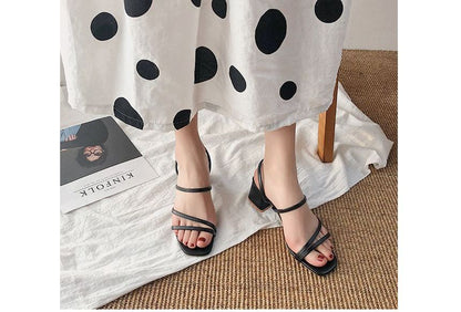 Strappy Chunky Heel Sandals