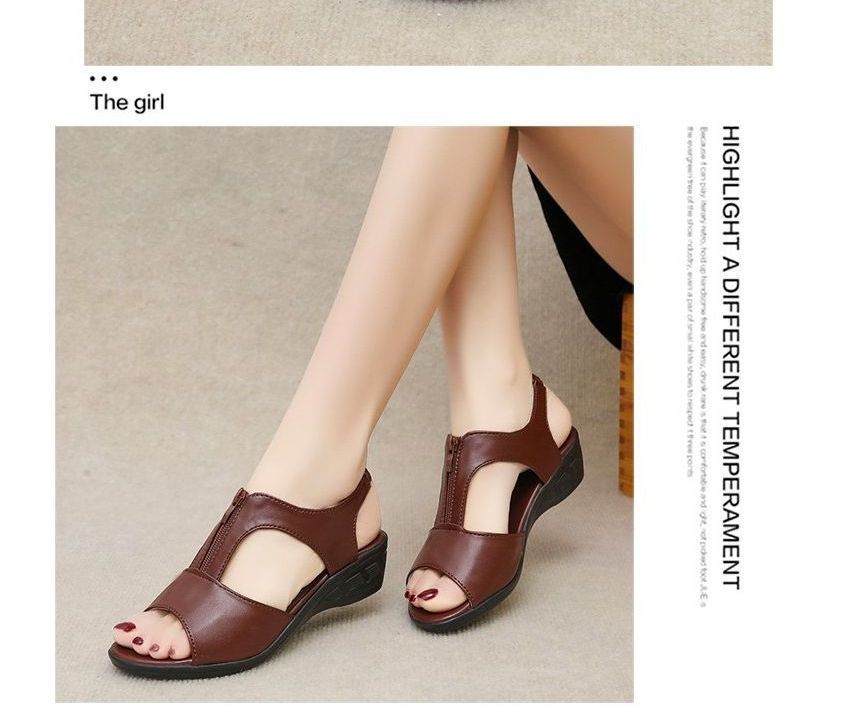 Plain Wedge Heel Sandals