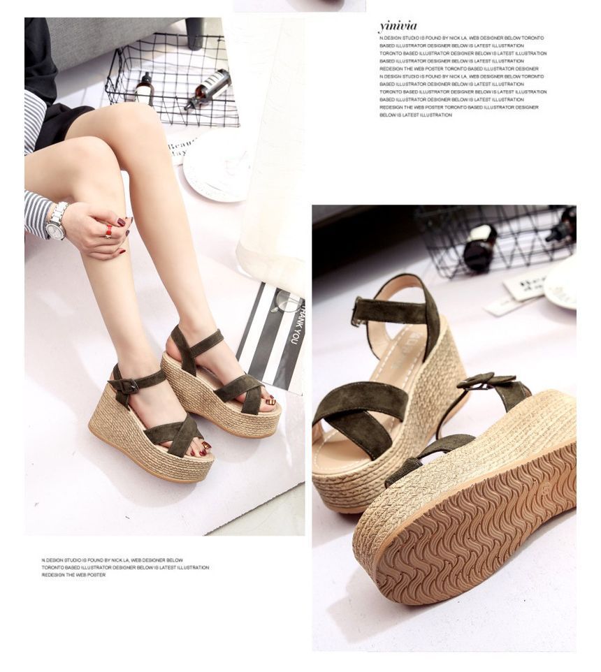Platform Wedge Heel Espadrille Sandals