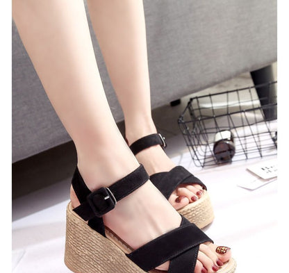 Platform Wedge Heel Espadrille Sandals