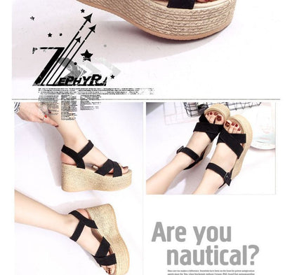 Platform Wedge Heel Espadrille Sandals