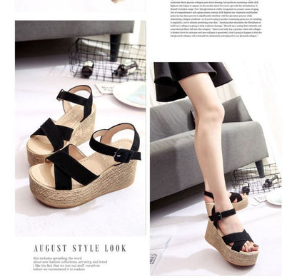 Platform Wedge Heel Espadrille Sandals