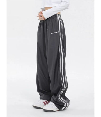 Low Rise Striped Loose-Fit Wide-Leg Sweatpants