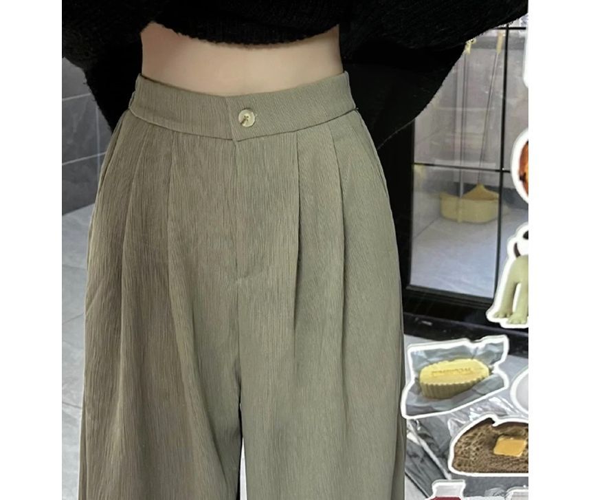 High Rise Plain Wide Leg Suit Pants