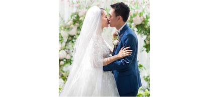 A-Line Gown Lace 3/4-Sleeve Wedding