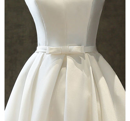 Sleeveless V-Neck Plain A-Line Cocktail Dress