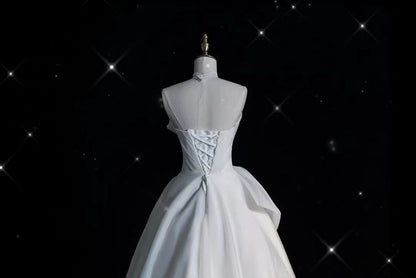 Wedding Gown Ball Strapless Asymmetrical Shirred Ruffled