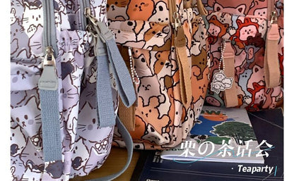 Cat Print Backpack / Bag Charm / Pin / Set