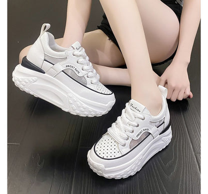 Mesh Panel Platform Hidden Wedge Sneakers