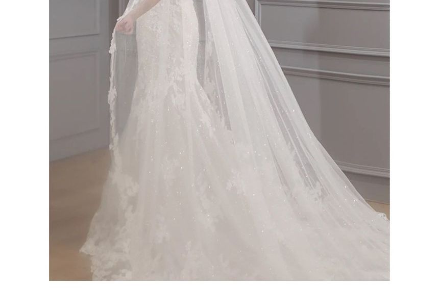 Mermaid Gown Lace Wedding Floral