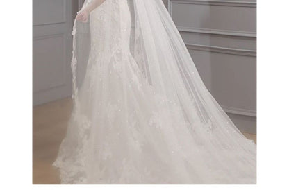 Mermaid Gown Lace Wedding Floral