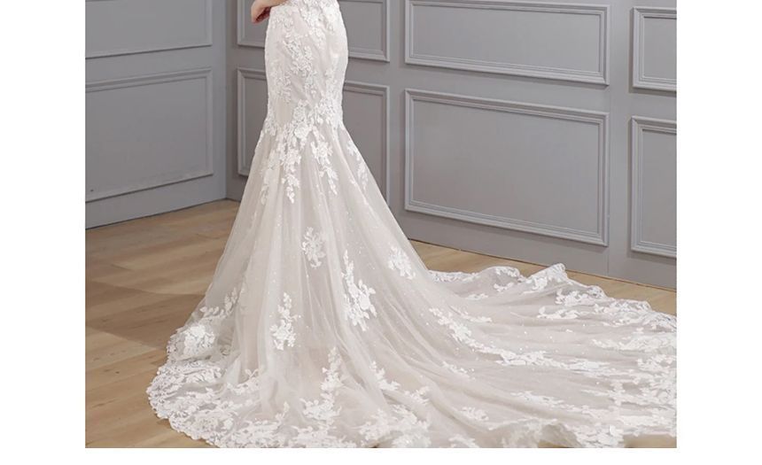 Mermaid Gown Lace Wedding Floral