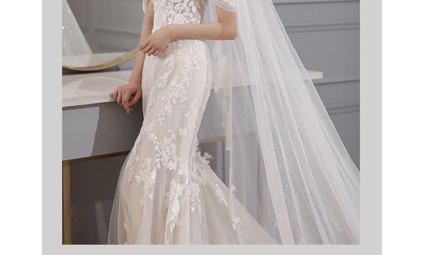 Mermaid Gown Lace Wedding Floral