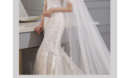 Mermaid Gown Lace Wedding Floral